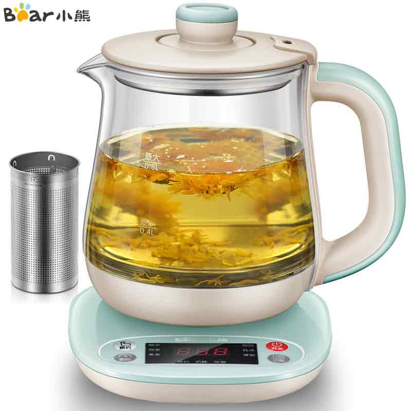 原价 119 现价 108.90 小熊 bear 养生壶0.8l迷你全自动玻璃加厚 电水壶电热水壶烧水壶花茶壶煮茶器 办公室煮茶壶ysh a08h1